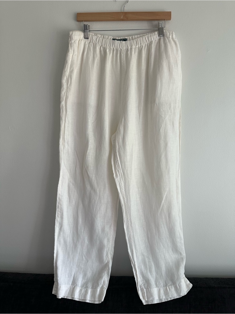 Maharajas The Taj Mahal Hotel Mumbai White Straight-Leg Pure Linen Pants 7